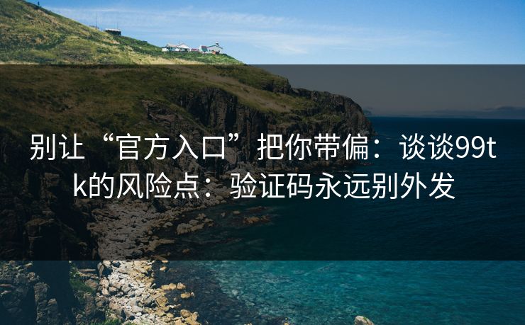 别让“官方入口”把你带偏：谈谈99tk的风险点：验证码永远别外发