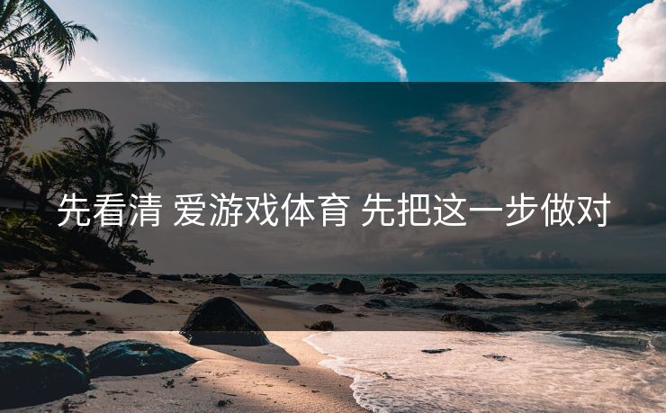 先看清 爱游戏体育 先把这一步做对 先看清 爱游戏体育 先把这一步做对